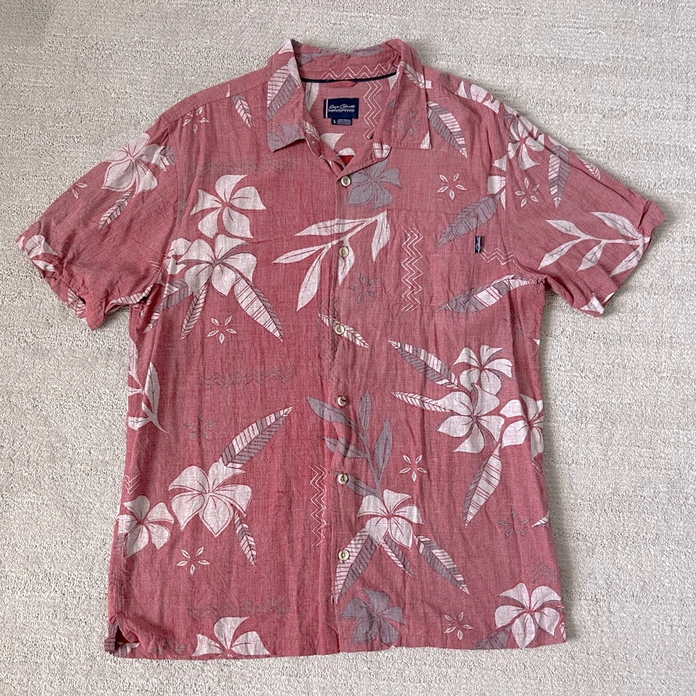 Jack O’Neill Aloha Shirt, Red, White and Gray